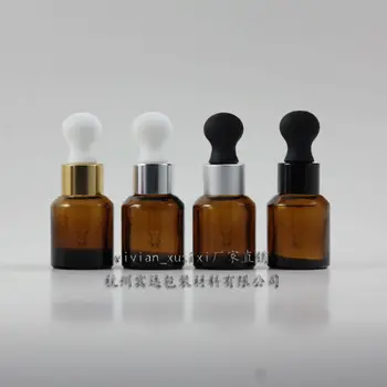 

15ml brown Glass Essential Oil Bottle With aluminum dropper cap.Essential Oil Container