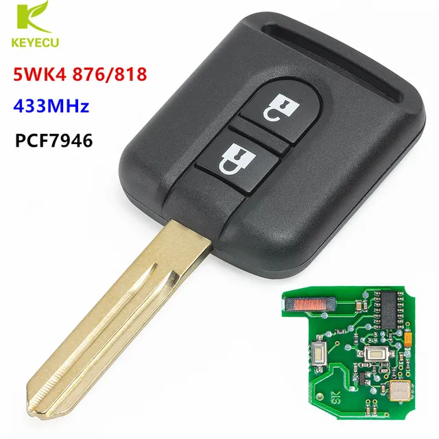 keyecu replacemnet new remote transmitter key fob 2 button 433mhzkeyecu replacemnet new remote transmitter key fob 2 button 433mhz id46 for nissan navara dualis pathfinder p n 5wk4 876 818