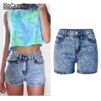 

Summer Women High Waist Shorts Jeans Slim Stretch Washed Skinny Casual Cotton Shorts Women Denim Shorts High Waist Short Jeans