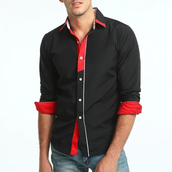 

Men Shirt 2020 Spring New Hit Color Clothing Dress Shirts Fashion Casual Tide Camisa Social Mens Patchwork Long Sleeve Shirt