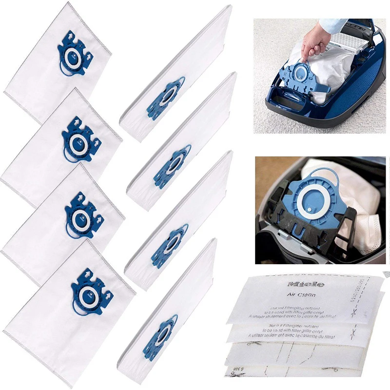 

Part Dust Bags One-time use Filters 3D Efficiency Kits Vacuum Cleaner Replace For Miele GN Hyclean Useful Sale