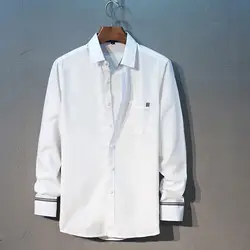 Новая весенняя Мужская Ткань Оксфорд с рубашки с длинными рукавами в Корейском стиле бизнес самосовершенствование, рубашки m-4XL