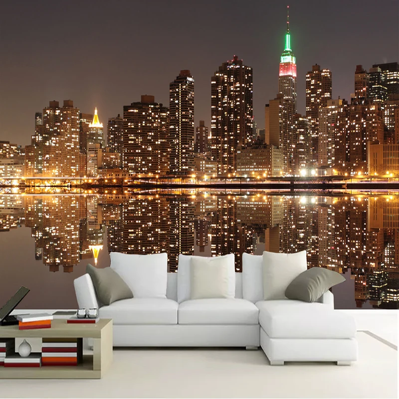 High Quality Custom 3D Photo Wallpaper City Night View Living Room TV Backdrop Home Decor Mural Wallpaper For Bedroom Walls 3D High Quality Custom 3D Photo Wallpaper City Night View Living Room TV Backdrop Home Decor Mural Wallpaper For Bedroom Walls 3D