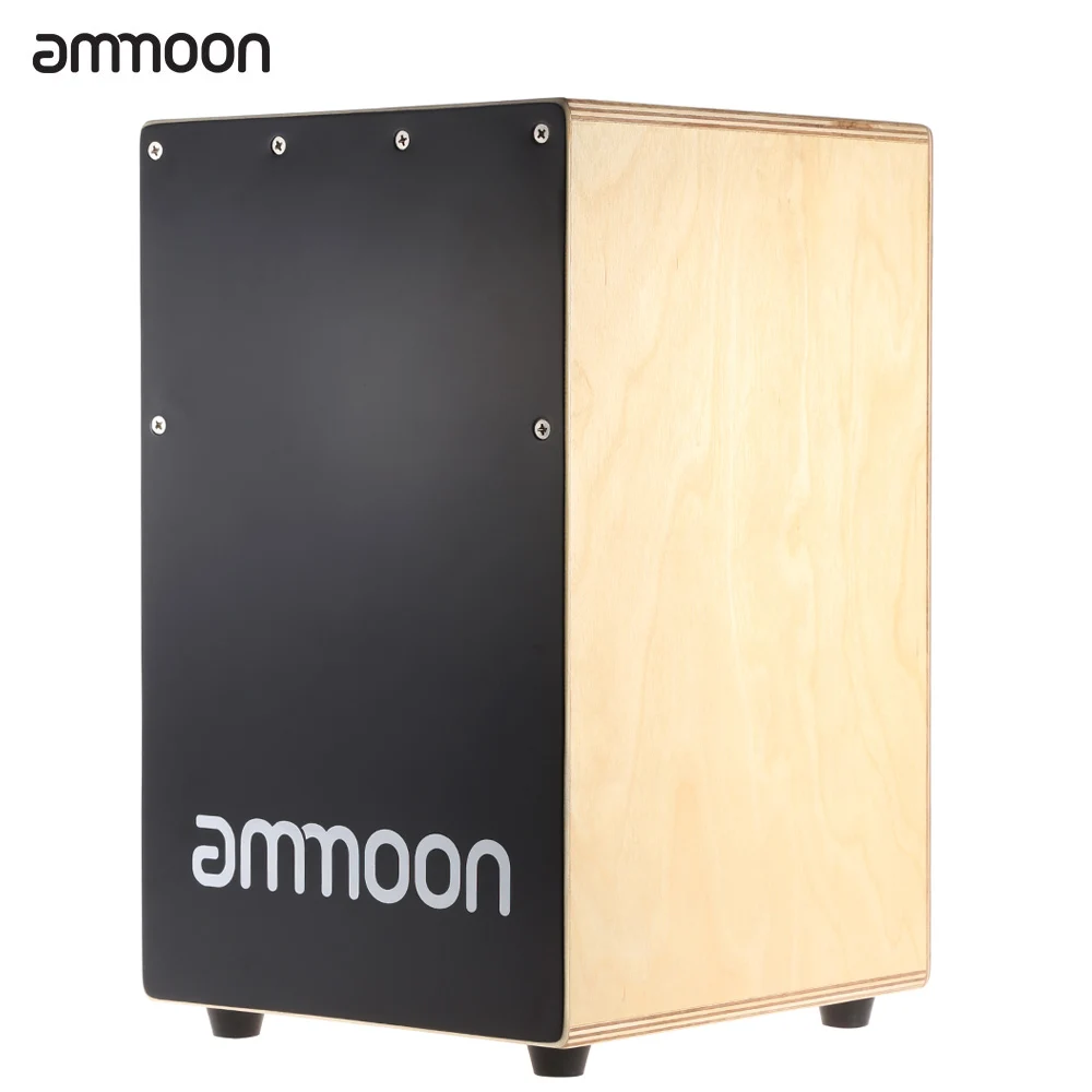 ammoon Wooden Cajon Hand Drum Children Box Drum Persussion Instrument with Stings Rubber Feet 23