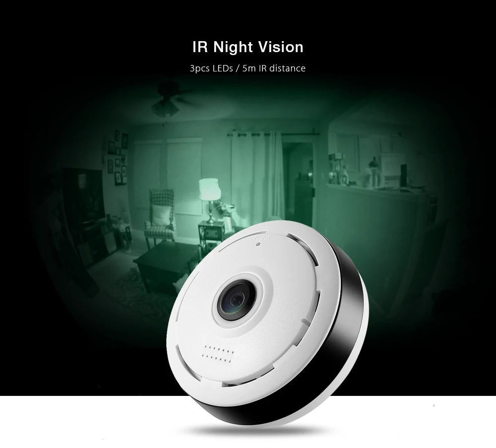 Hiseeu HSY-P6 HD 960 P беспроводная WiFi IP камера безопасности для помещений 360 градусов рыбий глаз/IR ночного видения/P2P/Обнаружение движения
