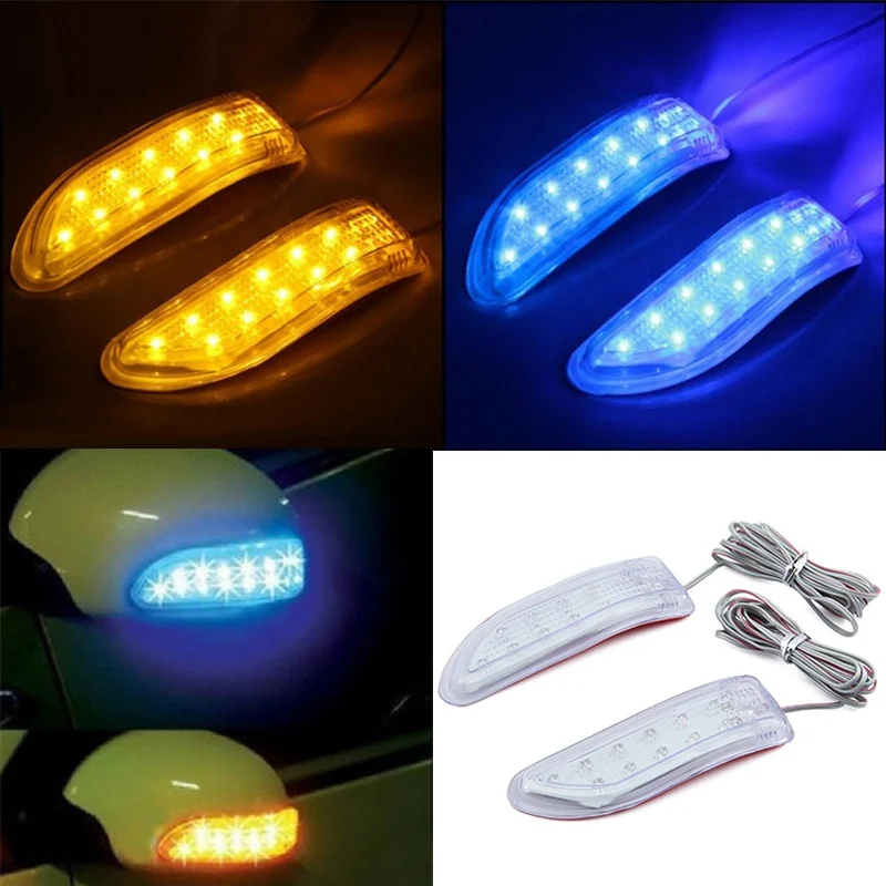 

2PC Auto SMD LED Light 12V Blade Shape Auto Rearview Side Mirror Turn Signal Lights HOT Selling Universal Car