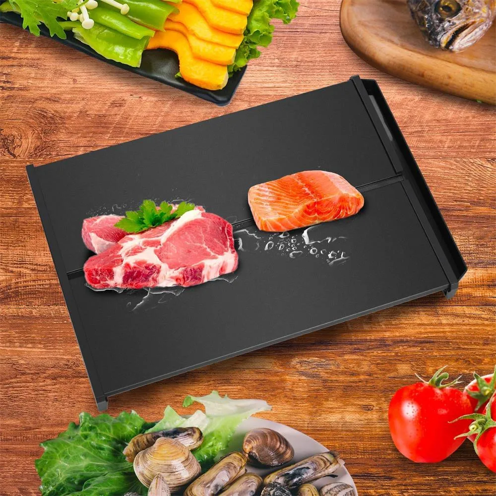 Fast defrost tray frozen meat defrost food defrosting board safety board tool new non-stick non-stick 307X213X5MM aluminum Fast defrost tray frozen meat defrost food defrosting board safety board tool new non-stick non-stick 307X213X5MM aluminum