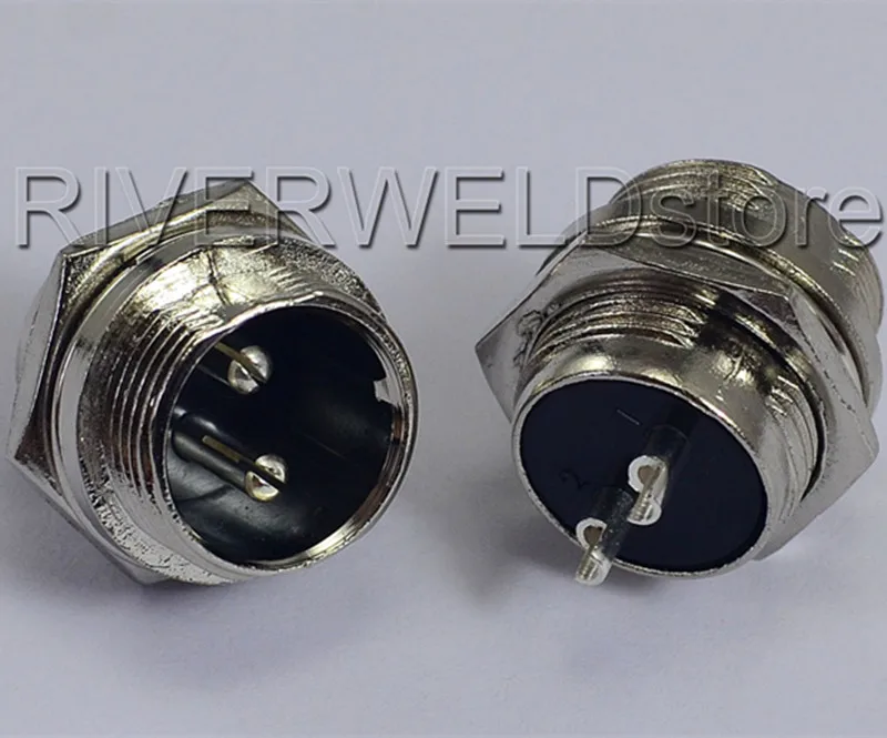 

16-2P 2pin Male Connetor 16-2P Fit TIG Welding Torch Plasma Cutter Torch, 2PK
