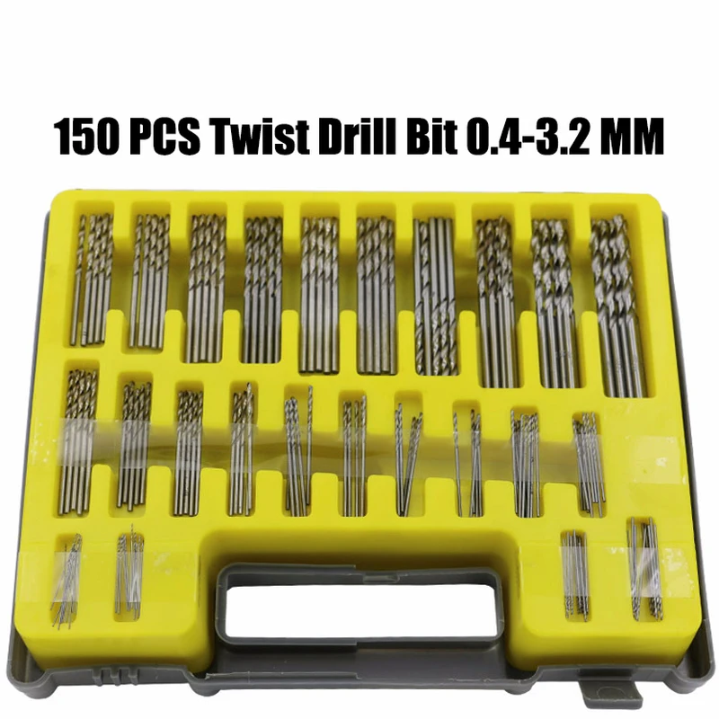 

150PCS Mini Twist Drill Blow Boxed 0.4-3.2mm Small Bit Micro Hole Opener Set