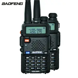 2 шт. BaoFeng UV-5R ветчиной двухстороннее радио 5 Вт VOX FM CTCSS/CDCSS классический Дизайн портативной рации и PTT наушник портативный сканер