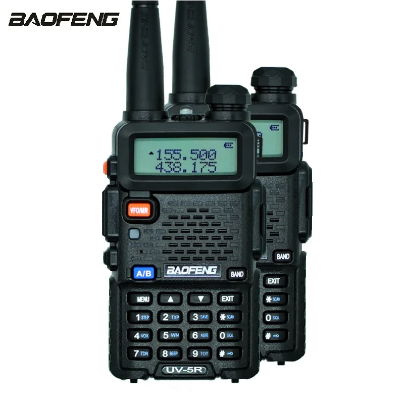 

2Pcs BaoFeng UV-5R Ham Two Way Radio 5W VOX FM CTCSS/CDCSS Classic Design Walkie Talkie & PTT Earpiece handheld scanner
