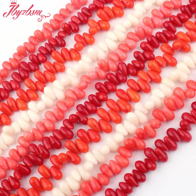 

5x9mm Smooth Drop Coral Beads Natural Stone Beads For DIY Necklace Bracelets Eaaring Pandant Jewelry Making 15" Free Shipping