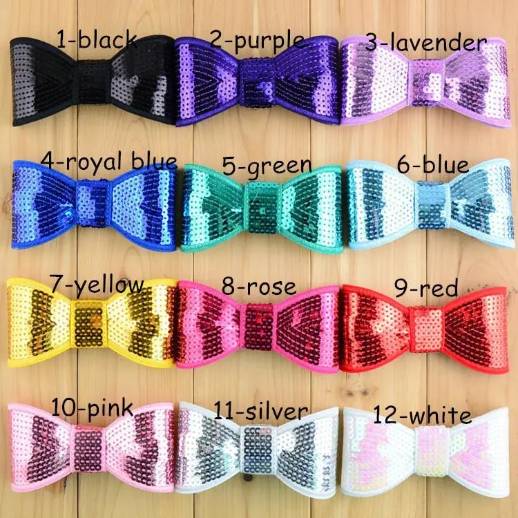 Wholesale , 60 pcs/lot 4.5" Sequin Bow , Baby Girl Headband Shinny Hair