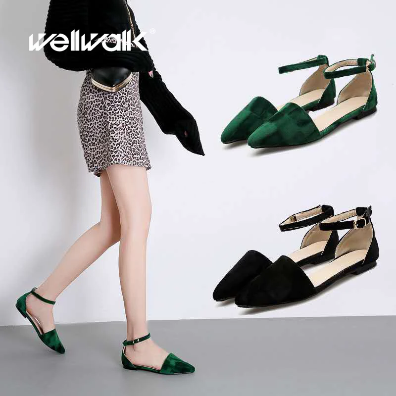

Wellwalk Close Toe Sandals Women Flats Shoes Ladies Flat Sandals Female Causal Sandals Elegant Black Flat Shoes Ankle Strap