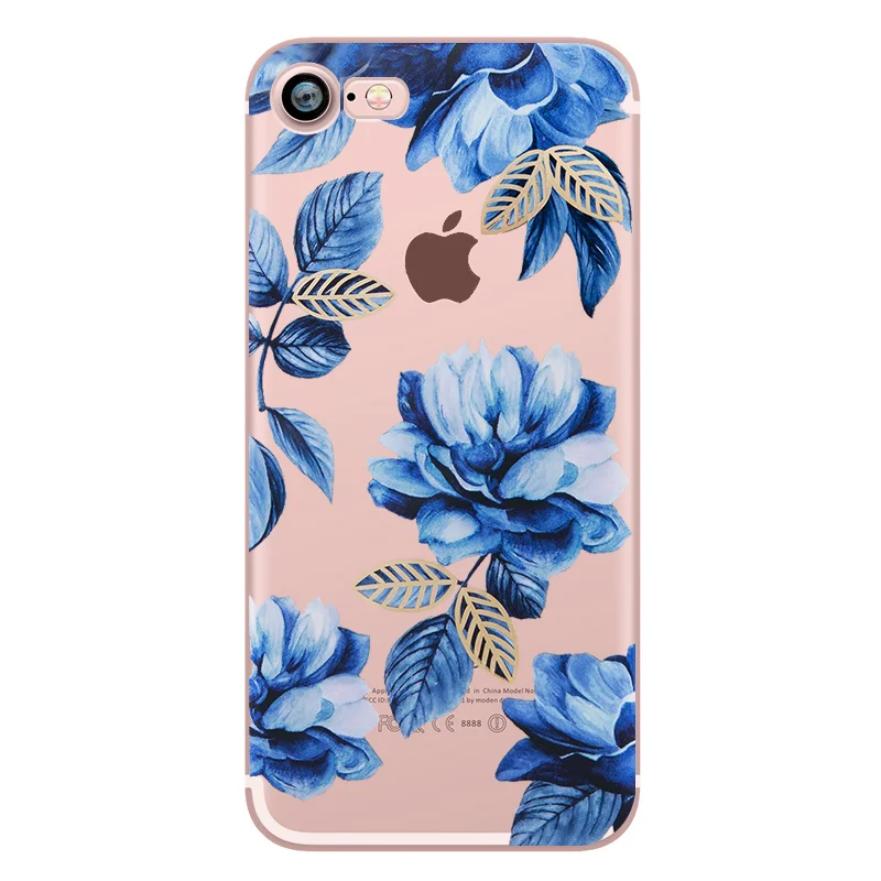 Summer Flower Fresh Retro Rose Peony Silicon Transparent TPU Soft Clear Phone Case for Apple iphone 5S 6S 6plus 7plus SE 5 Coque (8)