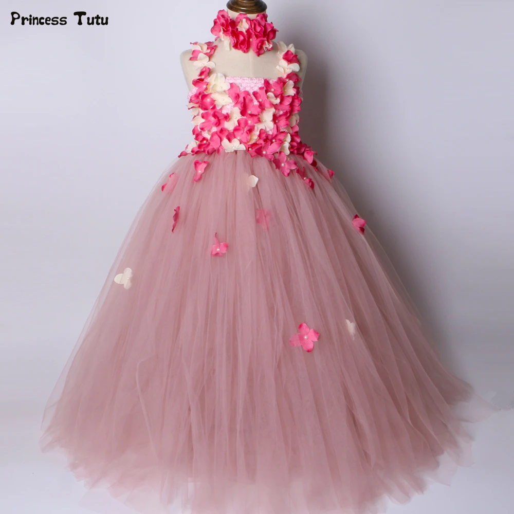 Bean Paste Pink Flower Girl Tutu Dress Tulle Flower Fairy Princess Dress Kids Wedding Birthday Party Dress Girls Ball Gown 1-14Y цена Bean Paste Pink Flower Girl Tutu Dress Tulle Flower Fairy Princess Dress Kids Wedding Birthday Party Dress Girls Ball Gown 1-14Y цены онлайн