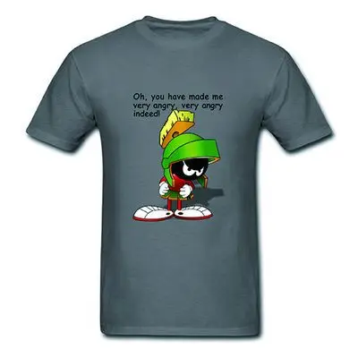 2015 мужские футболки Looney Tunes Марвин марсианин игры топ, футболка, рубашка из 100% хлопка с круглым вырезом взрослых короткий рукав Футболки для