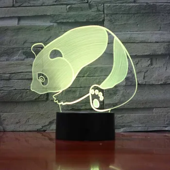 

3D Night Light Panda LED Illusion Desk Table Lamp 7 Colors Change USB Cable Touch Button Christmas Birthday Gift Kids Luminaria