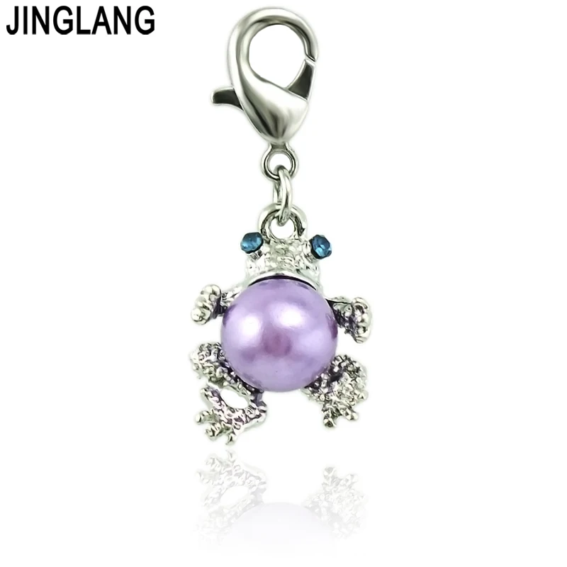 Jinglang розничная продажа серебряный цвет жемчужная лягушка животное подвеска