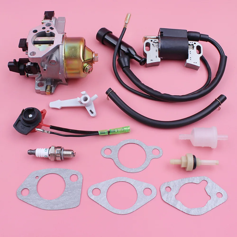 Carburetor Carb Ignition Coil For Honda GX390 13HP GX 390 Lawn Mower Engine Motor On off Stop Switch Fuel Joint Filter Kit Carburetor Carb Ignition Coil For Honda GX390 13HP GX 390 Lawn Mower Engine Motor On off Stop Switch Fuel Joint Filter Kit