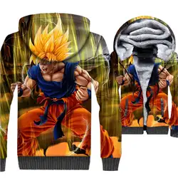 Dragon Ball Толстовка Для мужчин 3D толстовки с капюшоном и принтом Для мужчин s Японии Аниме Супер Saiyan толстовка с капюшоном Harajuku пальто теплая