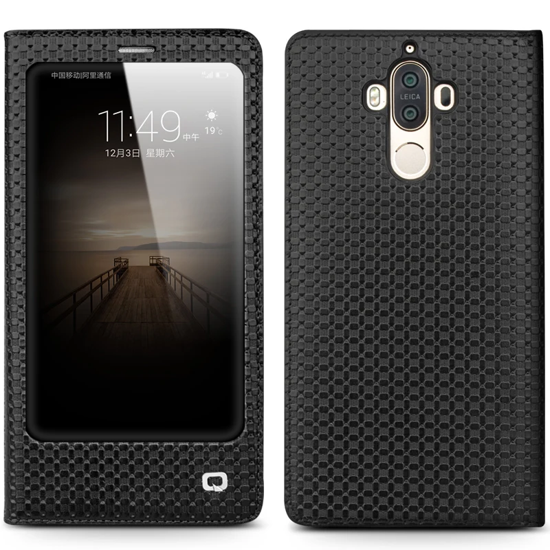 

QIALINO Case for Huawei Ascend Mate 9 Luxury Genuine Leather Flip Cover for Huawei Mate9 Sleep Wake Function Smart Case for mt9