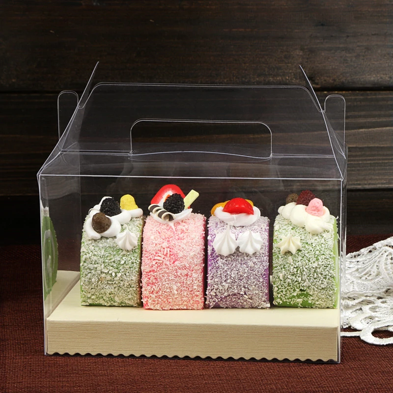 Simple Clear PVC Cupcake Boxes Plastic Roll Cake Box With ... Simple Clear PVC Cupcake Boxes Plastic Roll Cake Box With ...
