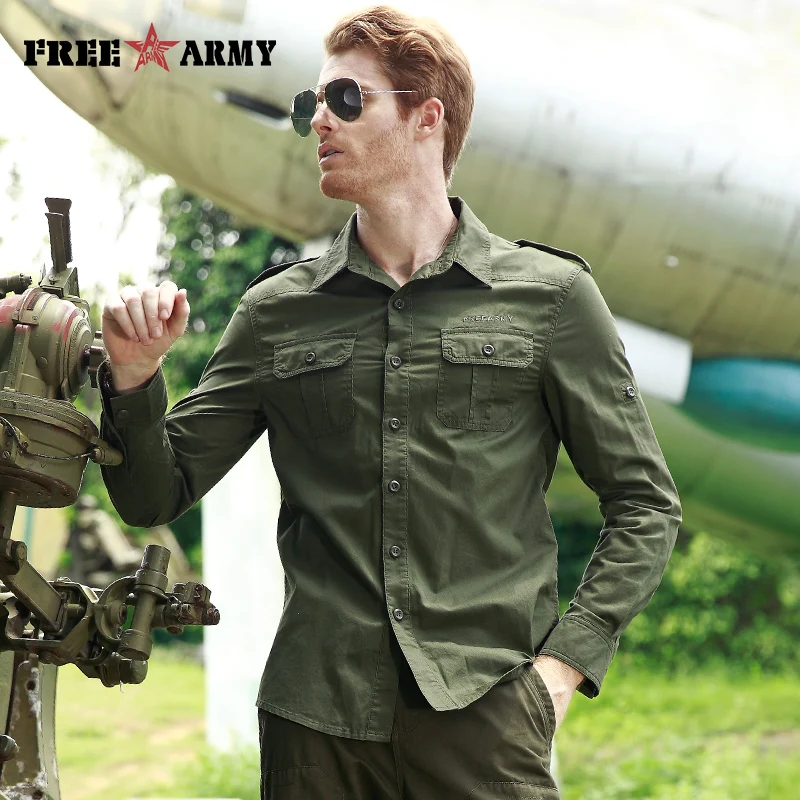 military style casual shirts