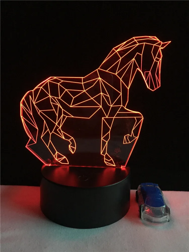 Горячая Распродажа, детские игрушки в виде животных, Pentium horse, 3D светодиодный USB светильник, украшение для дома, 7 цветов, меняющий настроение, Ночной светильник, лампочка, реквизит, подарок