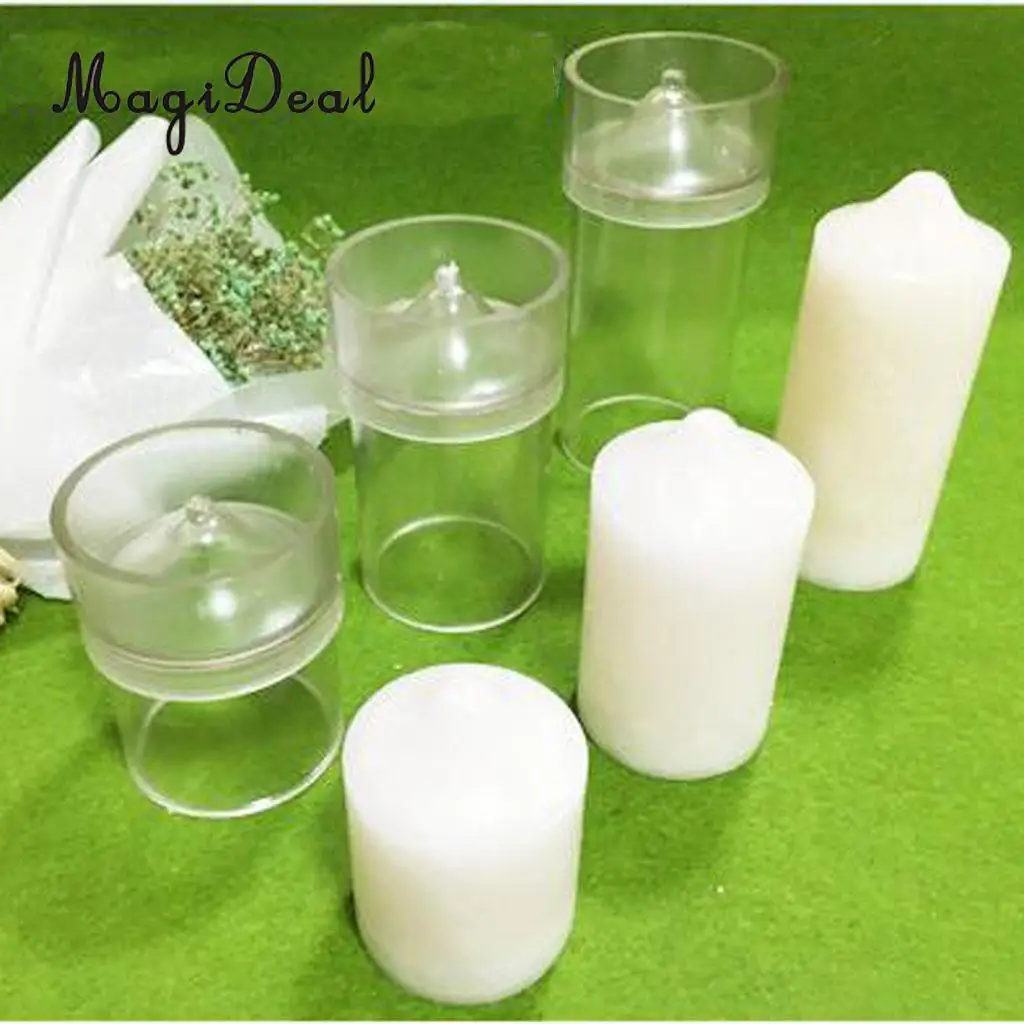 MagiDeal Plastic Clear Candle Molds Tool DIY Candles Pillars Tealight