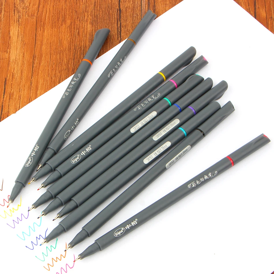 10 шт 0,38 мм цветная гелевая ручка для рисования манга мультяшная цветная ручка художественный крючок канцелярские принадлежности для офиса и школы