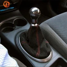 Posbay Универсальный черный искусственная кожа с красным сшитым рычагом переключения передач пылезащитный чехол воротники для Honda VW