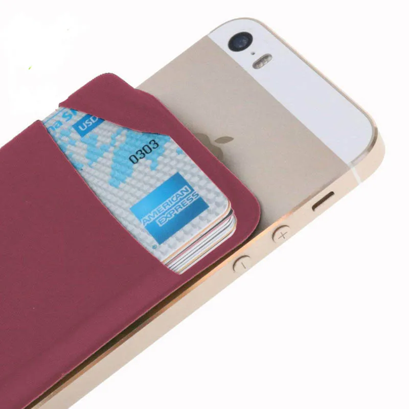 Эластичный лайкра клей Чехол-бумажник для сотового телефона кредитный ID держатель для карт стикер карман