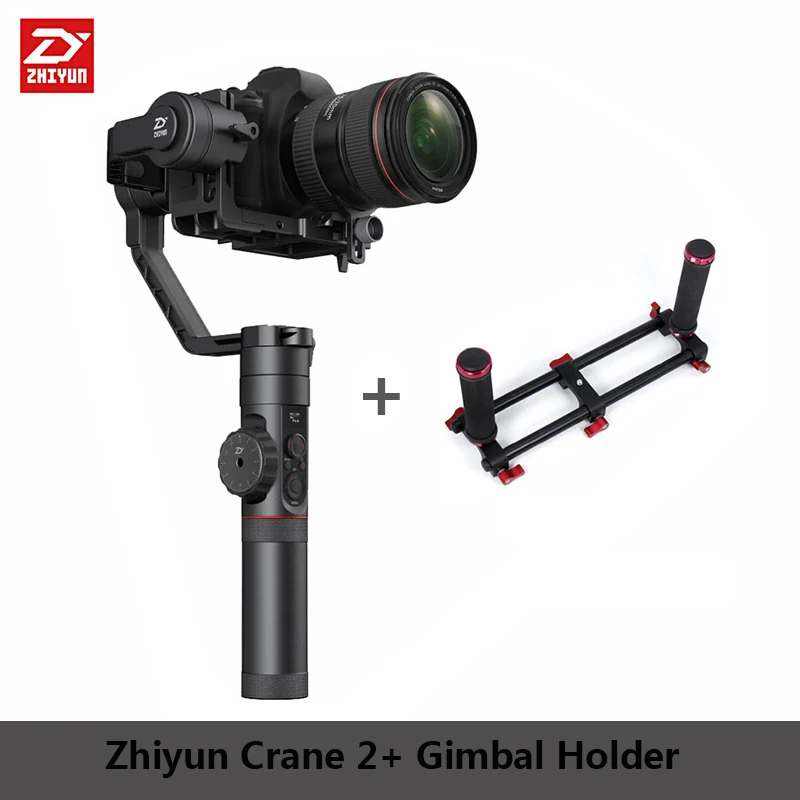 Zhiyun кран 2 Бесщеточный Стабилизатор Ручной Gimbal для sony Canon Panasonic D6 Mark цифровых зеркальных камер с 3,2 кг полезной нагрузки - Цвет: add holder