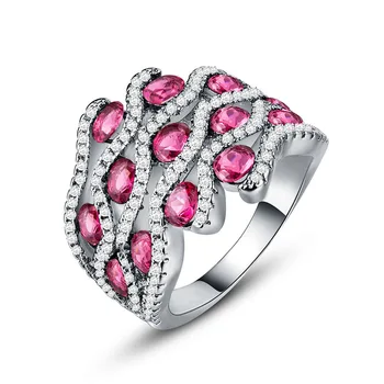 

Diamond rings ruby ring Costume jewelry emerald ring crystal opal Cubic zirconia ring Plated 925 silver Indian jewelry B942