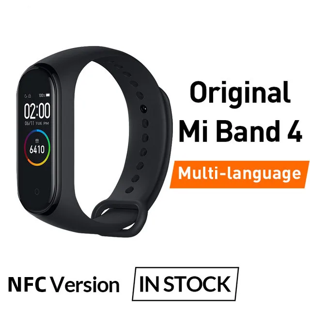 Новейшие Смарт-часы Xiaomi mi Band 4 фитнес-браслет mi band 4 фитнес-трекер Шагомер Bluetooth 5,0 смарт-браслет Xio mi Watch - Цвет: Nfc Version