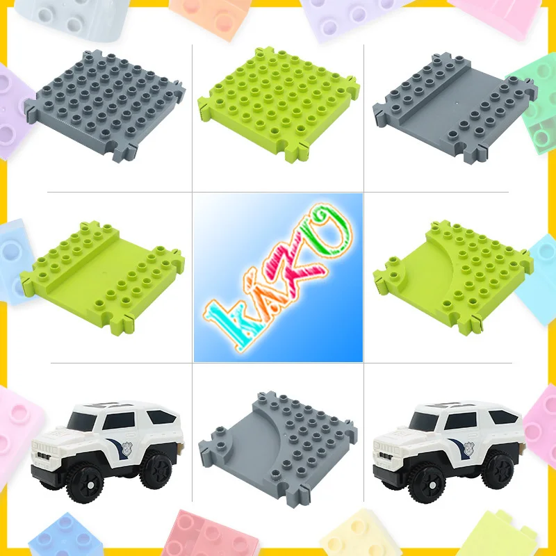 

Large Particle Building Blocks Toys For Children Electric Car Railcar Base Plate Can Run Small Thomase Compatible Duploed Blocks