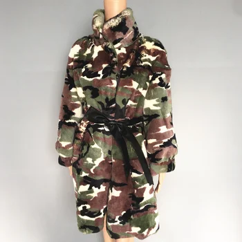 

camouflage really rex rabbit fur coat women in the new jacket of 2019 85 long 13