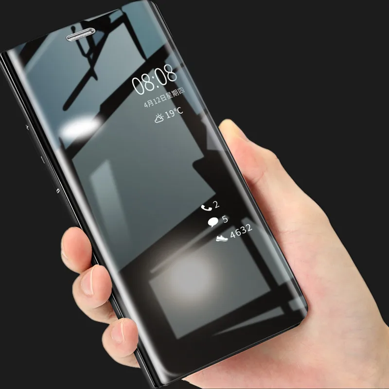 

P Smart Clear View Mirror Case For Huawei Mate 20 P9 P10 Plus P20 For Mate 10 pro 20x Honor 9 Lite 8X MAX Nova 3 Flip Case Cover