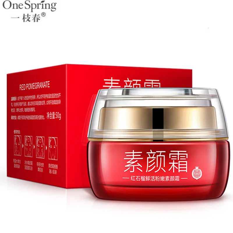 OneSpring Red Pomegranate Toning Effect Whitening Mackup Face Cream Deep Moisturizing Nutrition Hydrating Essence Skin Care 2 - 