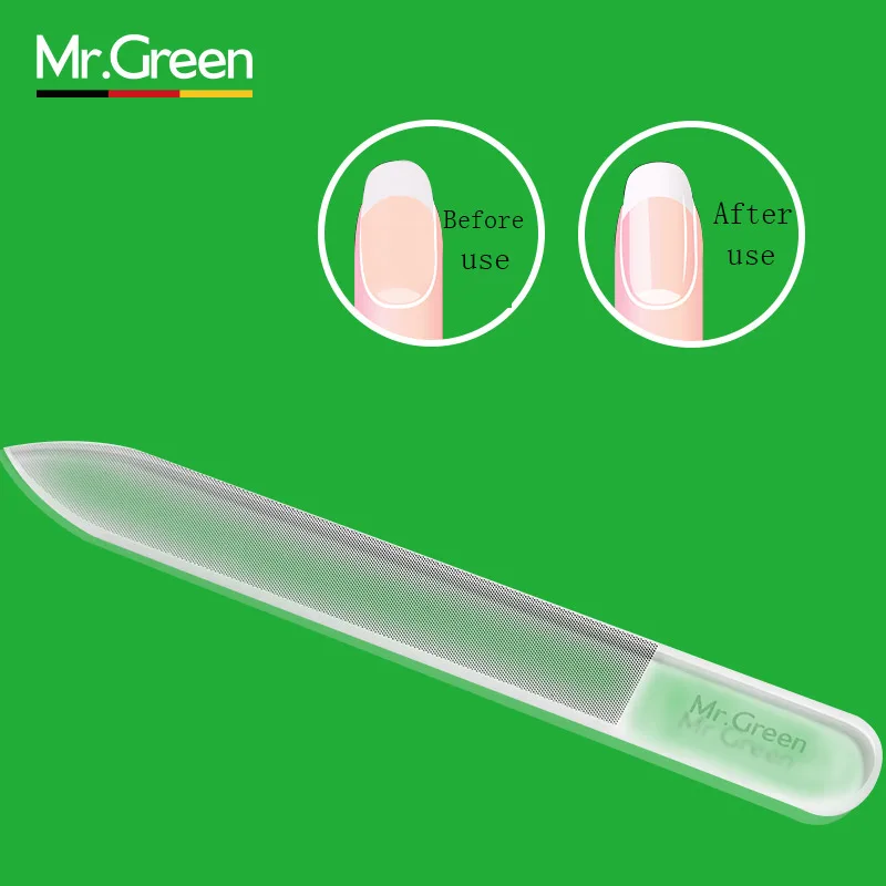 

MR.GREEN stainless steel nail file professional nail tool non-slip handle double-sided polished nail file with leather case