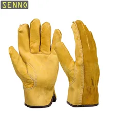 Men's Safety Gloves Cow Leather Cowhide Driver Security Protection Wear Workers Welding Moto Hunting Hiking Work Gloves For Men kopilova 1pairs welding gloves cow suede lengthen fire proof sputtering protection gloves wear resisting for finger protection