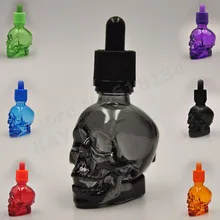 30 мл бутылка с черепом 30 мл матовая черная стеклянная бутылка-капельница в форме черепа с защитой от детей