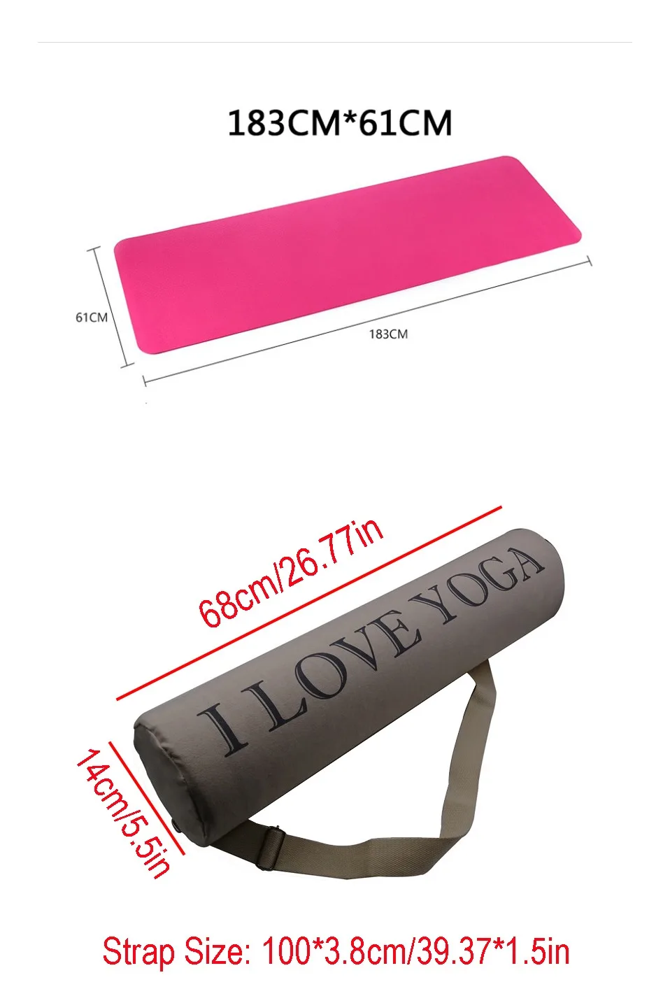 Tpe Yoga Mat With Bag Nop Slip Fitness Mats For Exercise 6mm Tpe