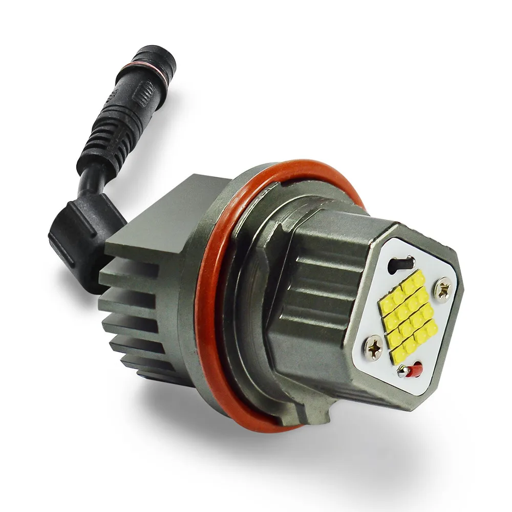 Fuleem 2PCS Error Free 80W White 6000K LED Angel Eyes Light All in One for E39 E60 M5 E83 X3 E53 X5 00-09