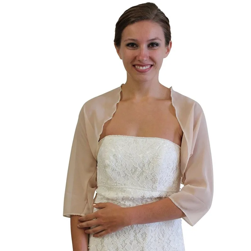 2018 Cause Long Chiffon Jacket Women Three Quarter Sleeves Summer Mother of The Bridals Dress Wraps Women Bolero Real