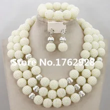 Белые африканские Ювелирные наборы индийские Посеребренные шарики ювелирные изделия женские Бижутерия Набор