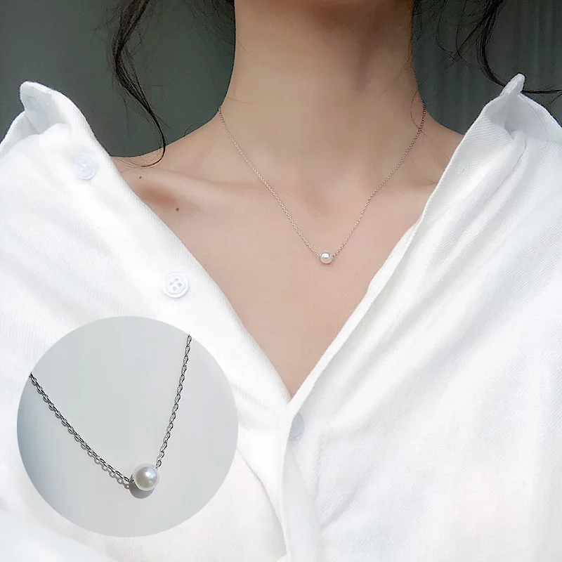 pearl Модные крошечные изысканные ожерелья для женщин, ювелирные изделия, многослойные подвески с Луной и звездой, серебряный цвет, колье с крестом, этнический подарок для девушки - Окраска металла: pearl
