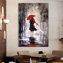 Rainning tag landschaft moderne abstrakte ölgemälde 100% übergeben bemalt ölgemälde auf leinwand für heimtextilien