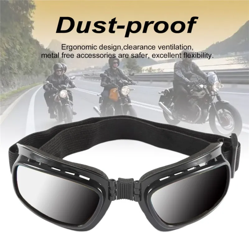 

Flexibility Riding Glasses Folding Motorcycle Glasses Windproof Ski Goggles Off Road Racing Eyewear Adjustable Elastic Band